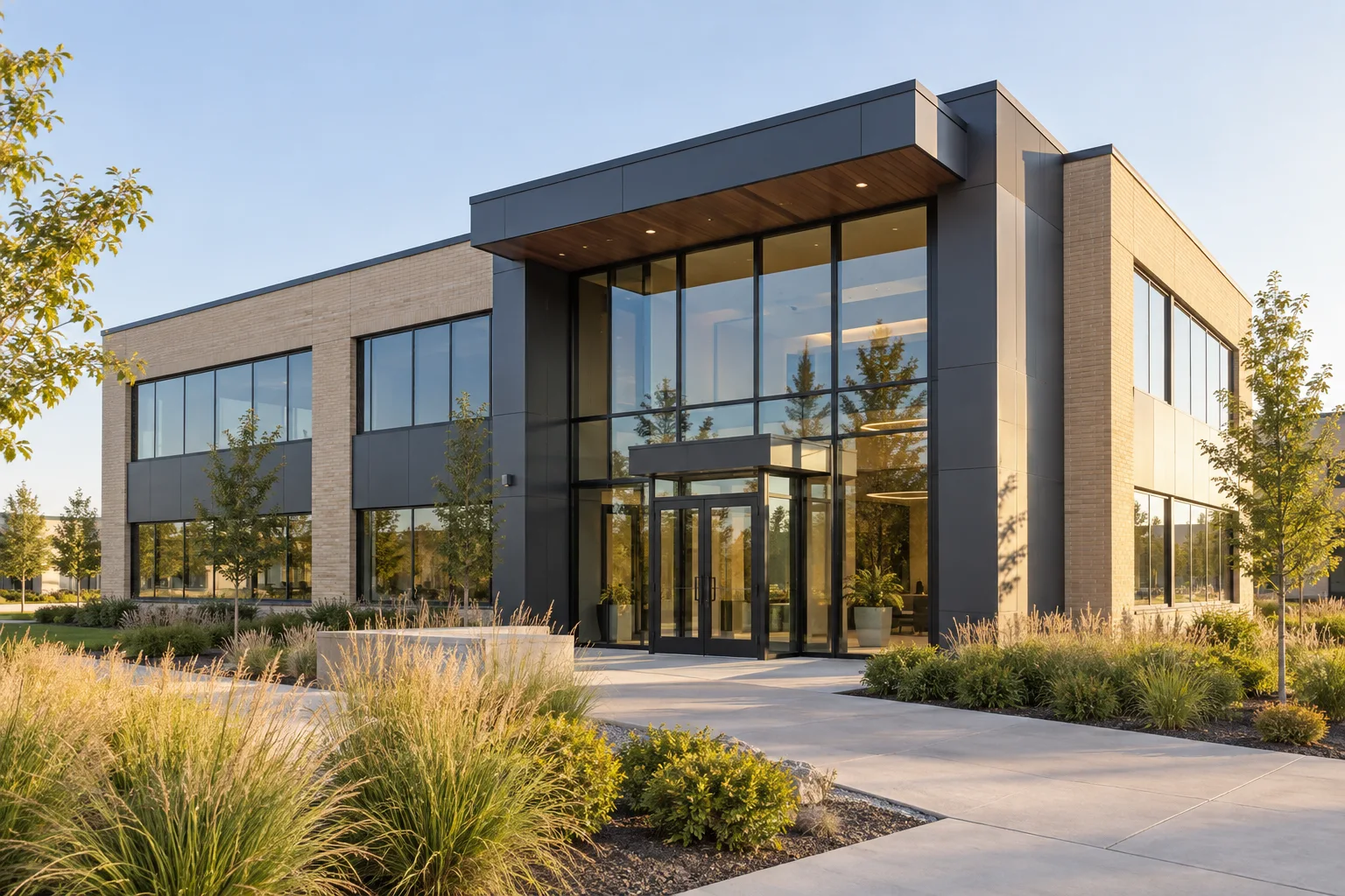 Architectural concept of a contemporary commercial property